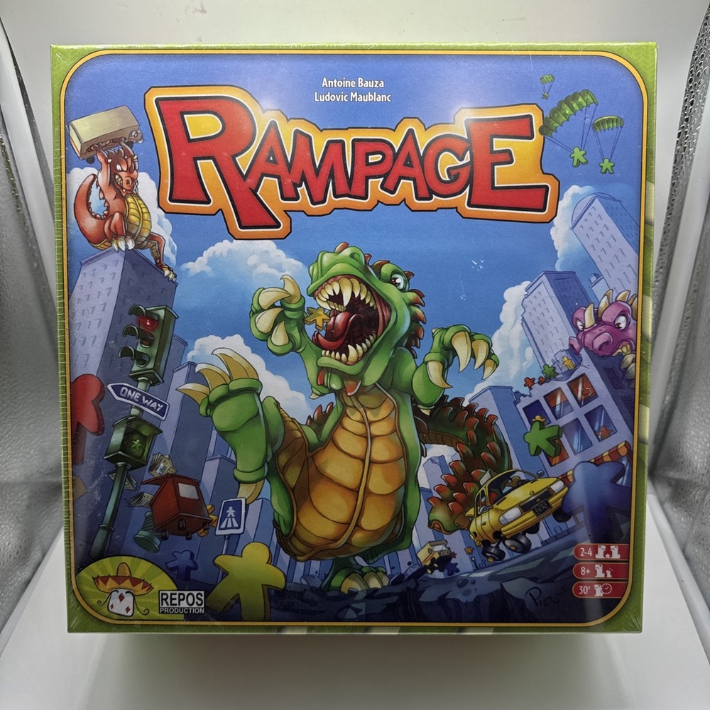 New Sealed Rampage Board Game 2013 3D action monsters RARE Terror Meeple City